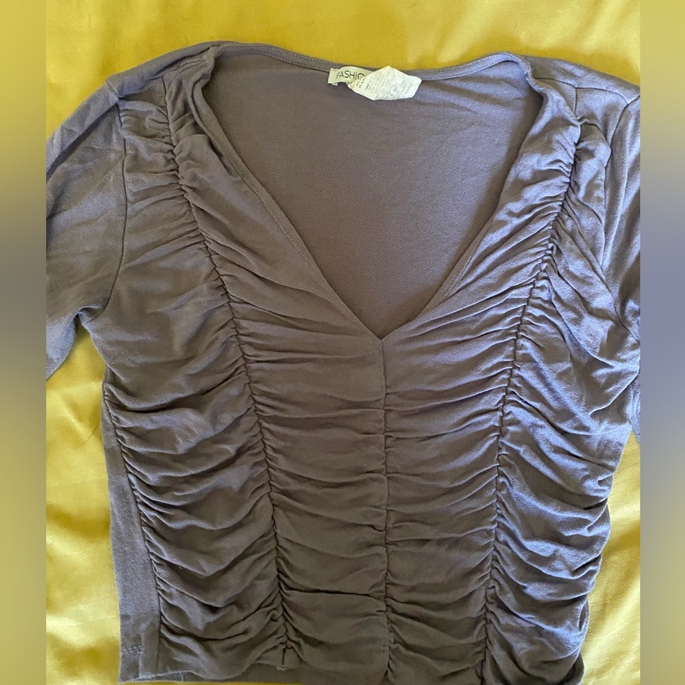 Purple full length shirt, long sleeve